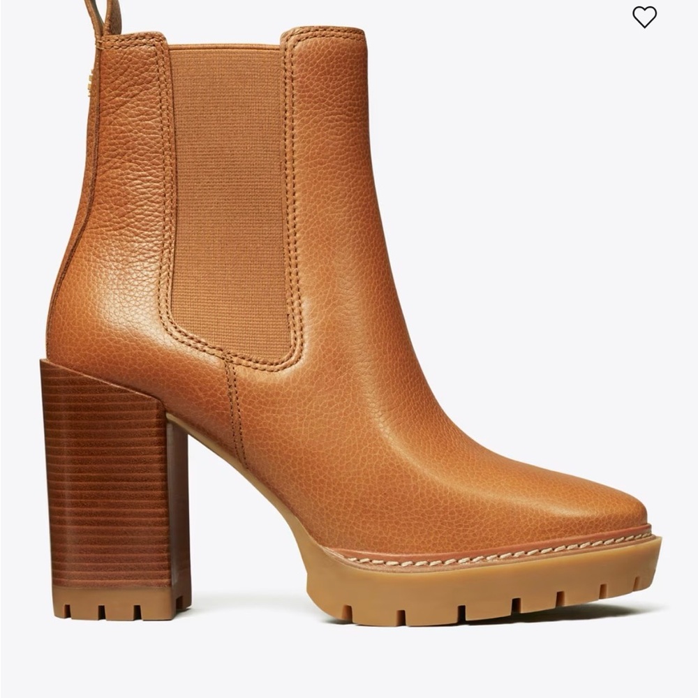 Tory Burch Brown CARSON LUG SOLE ANKLE BOOT 8.5 NWT